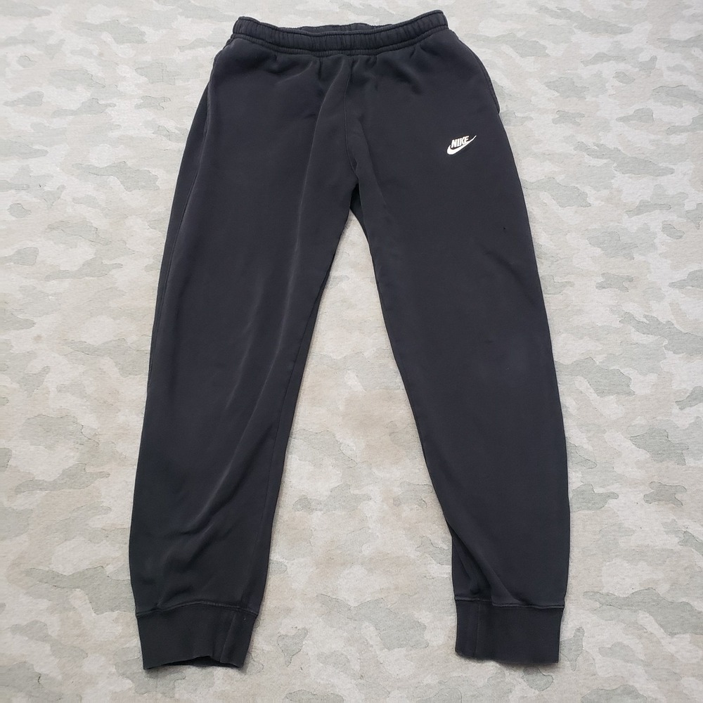 Nike Joggers Pants Mens Large Black Pockets Drawstring Fleece Gym